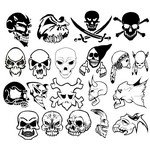 Skull, Crossbones Silhouette